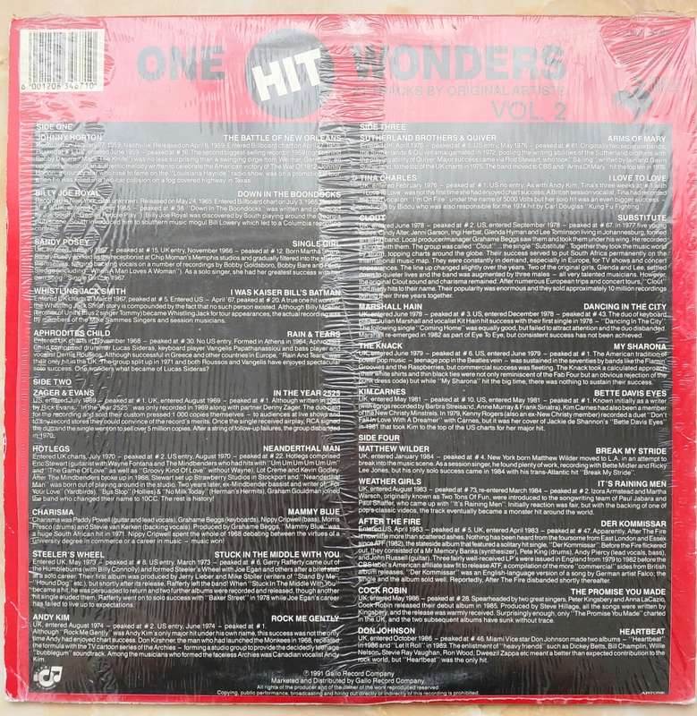 ONE HIT WONDERS VOL. 2 (Double Album)