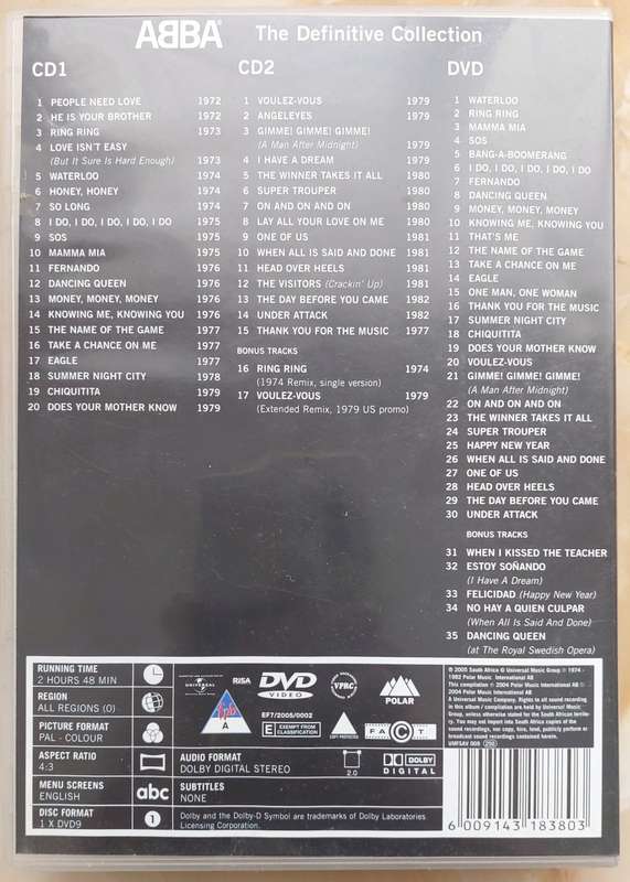 ABBA - THE DEFINITIVE COLLECTION (2 X CD + A DVD OF ALL MUSIC VIDEOS)