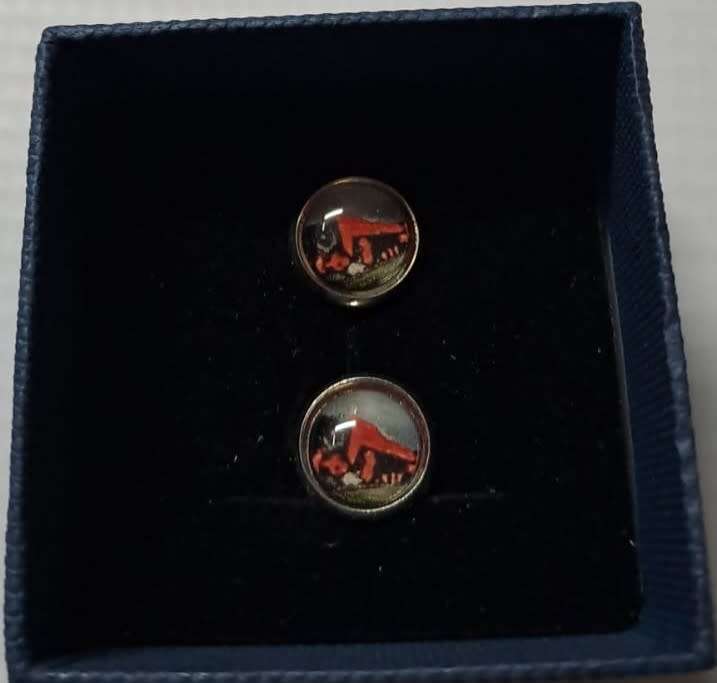 Train Cufflinks New Red Devil Steam Train boxed. 10diameter
