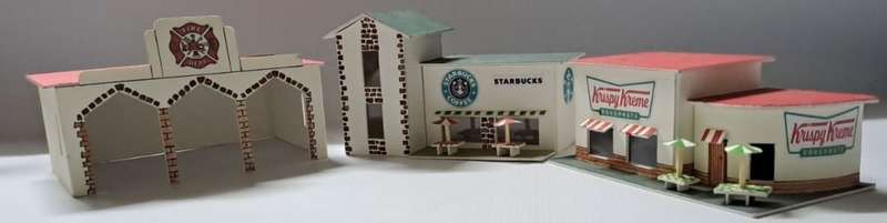 Model Trains HO Buildings 3 x Carton Buildings.