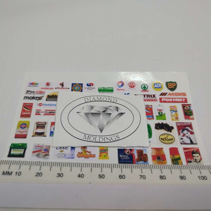 Model Trains HO 1 x Shop Signs (Small Stickers)