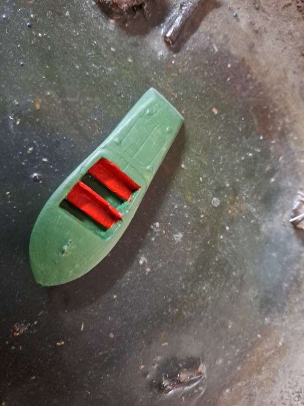 Model Trains HO 1 x Boat Ski (Green) - 72mm x 25mm x 8mm
