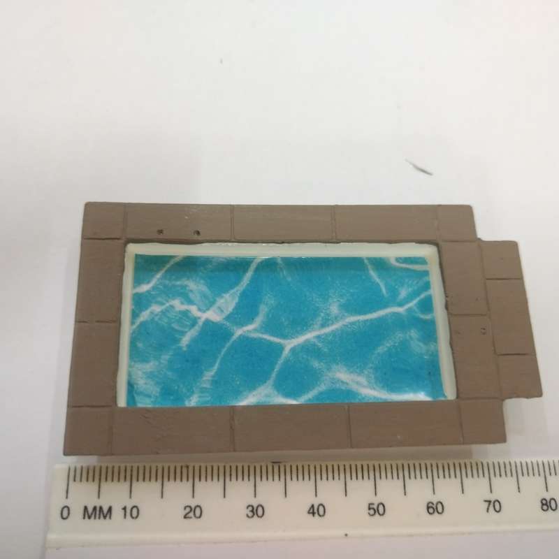 Model Trains HO 1 x Swimming Pool only Big - 78mm x 44mm x 8mm (House not included)