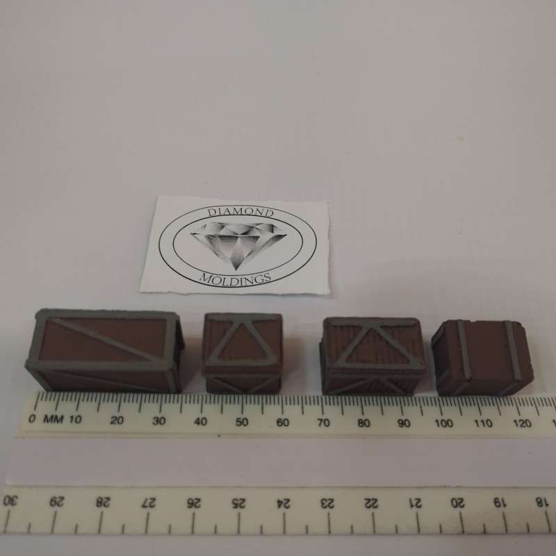 Model Trains HO 1 x Freight Crates - Large x 4 pack