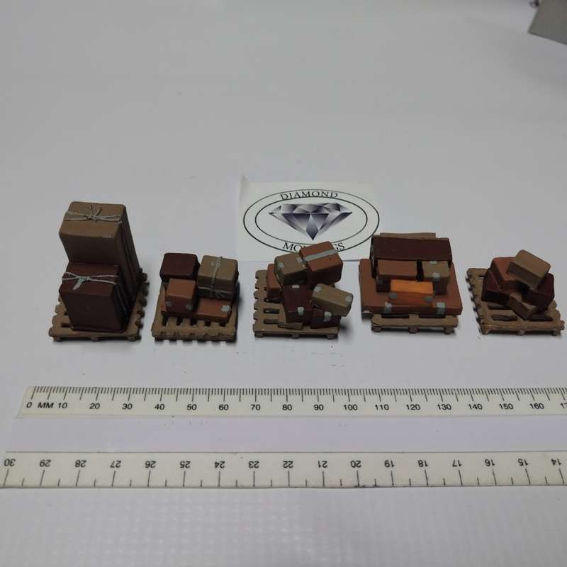 Model Trains HO 1 x Freight Crates - Big Crates + Pallets Combo x 10 pack