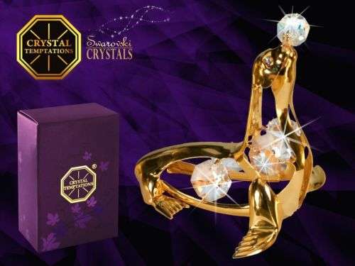 Swarovski crystal figure 24k gold plated Sea Lion animal nature wild life