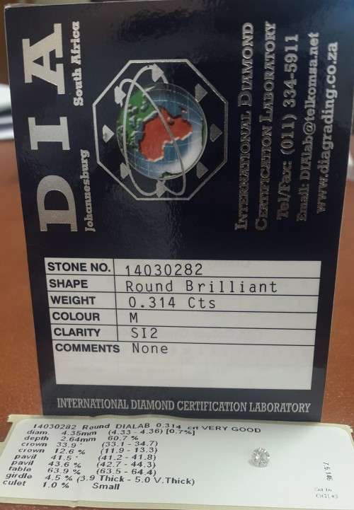 0.314Cts Round Certified Diamond