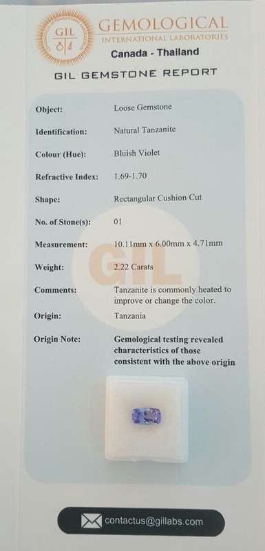 2.22Cts Certified Tanzanite Gem