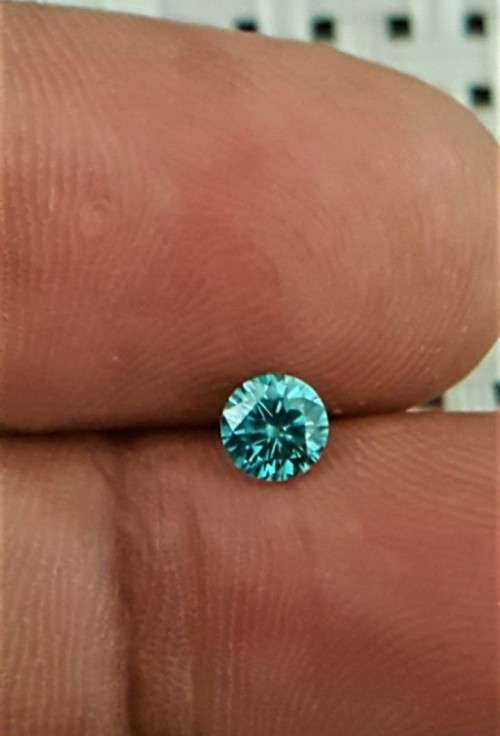 Certified 0.38cts Vivid Blue Diamond Round Brilliant