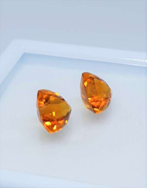 2.10 Cts Pair Maderia Orange Citrine 7mm Trillion cut