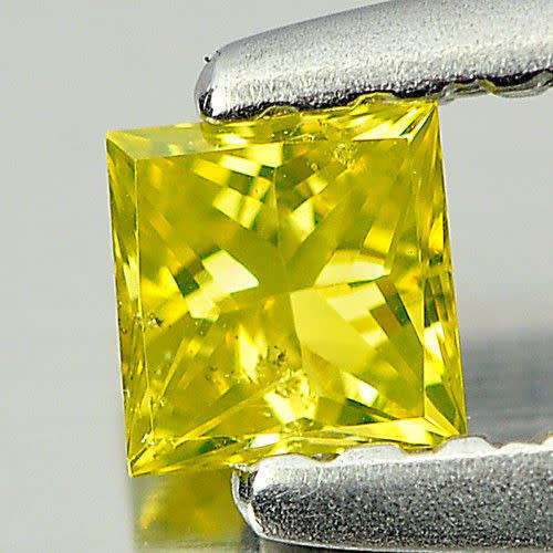 0.15 CT. SQUARE PRINCESS CUT NATURAL YELLOW LOOSE DIAMOND