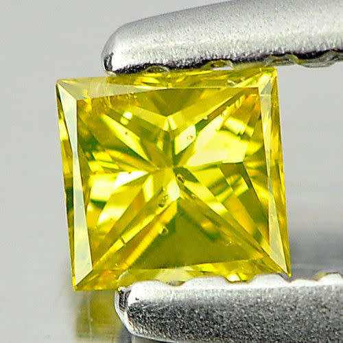 0.14 CT. SQUARE PRINCESS CUT NATURAL YELLOW LOOSE DIAMOND