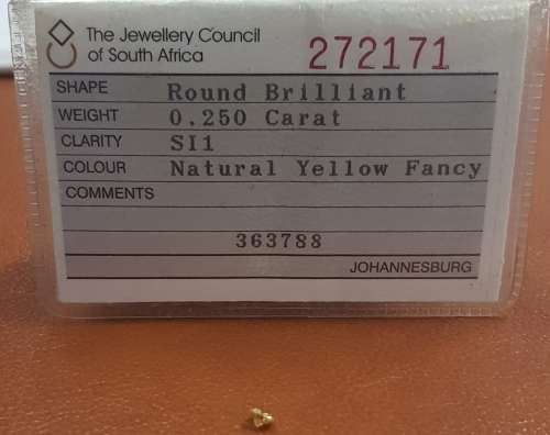 CERTIFIED 0.25Cts SPARKLING YELLOW NATURAL DIAMONDS