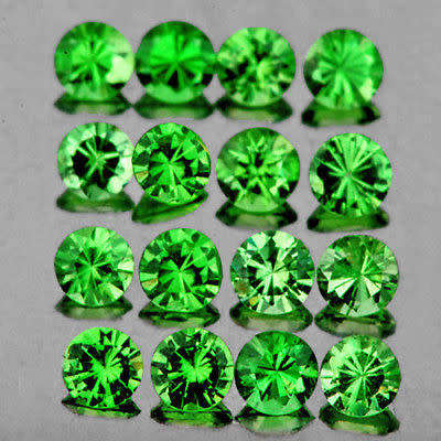 2.50 mm ROUND 2 PIECES NATURAL CHROME GREEN TSAVORITE GARNET [FLAWLESS-VVS]