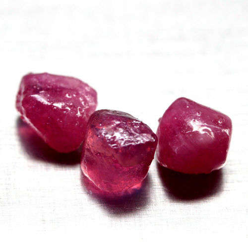 22.64 Ct. 3 Pcs Rough Ruby Natural Top Blood Red Madagascar Sparking Lot
