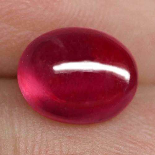 4.05 Ct. Ruby Natural Oval Cabochon Pinkish Red Color Mozambique