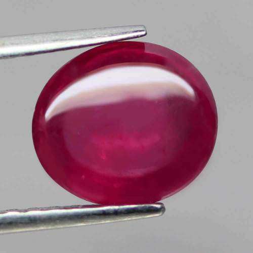 3.40 Ct. Ruby Natural Oval Cabochon Reddish Pink Color Mozambique