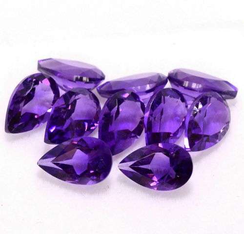 NATURAL DARK PURPLE AMETHYST  1.06Cts PEAR CUT 6X8 MM FACETED LOOSE AAA GEMSTONE