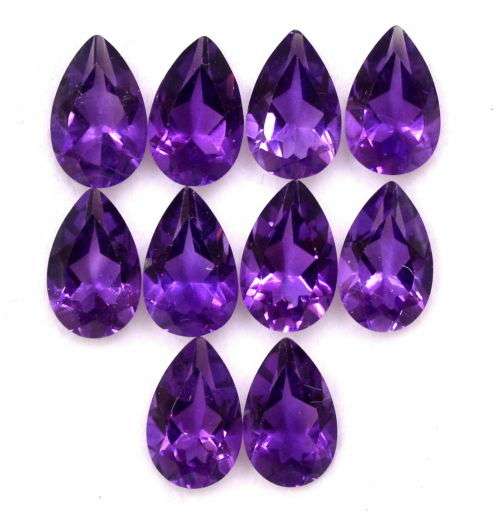 NATURAL DARK PURPLE AMETHYST  1.06Cts PEAR CUT 6X8 MM FACETED LOOSE AAA GEMSTONE