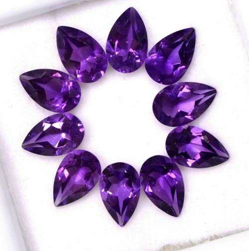 NATURAL DARK PURPLE AMETHYST  1.06Cts PEAR CUT 6X8 MM FACETED LOOSE AAA GEMSTONE