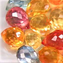 Sapphire Briolette Fancy Color  2 Pcs/0.54Cts Dazzling Natural
