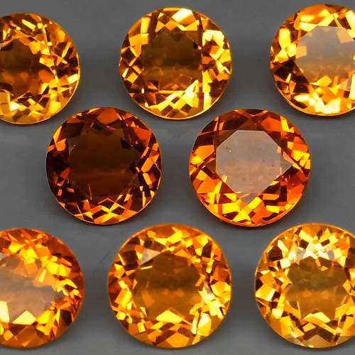 Natural Yellow Citrine Brazil 1Pcs/0.94Ct. Round 6.5 mm.