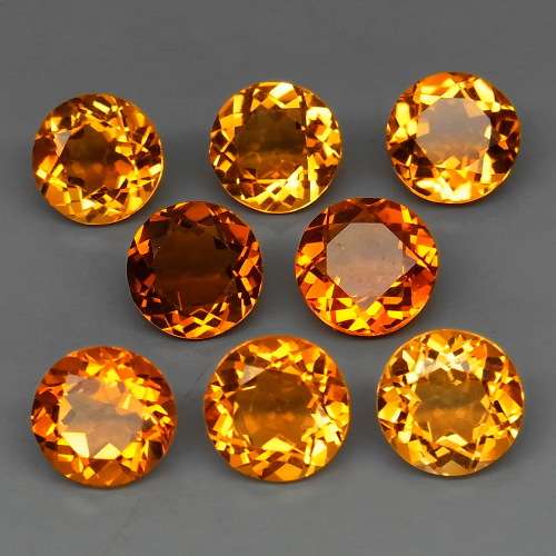 Natural Yellow Citrine Brazil 1Pcs/0.94Ct. Round 6.5 mm.