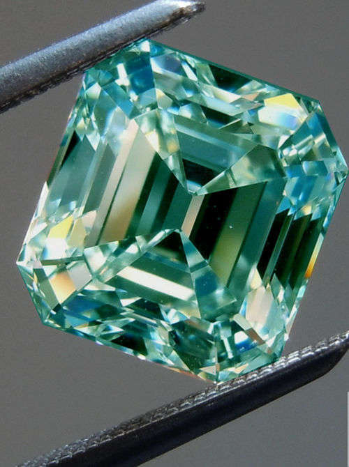 2.96 ct MOISSANITE VVS1 BLUE COLOR LOOSE EMERALD