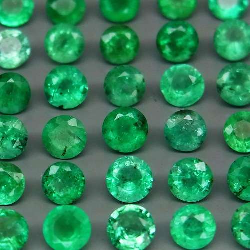 Green Columbian Emerald 1Pcs/0.128Ct.Round 3/3.5 mm.Natural