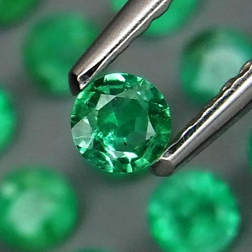 Green Columbian Emerald 1Pcs/0.128Ct.Round 3/3.5 mm.Natural