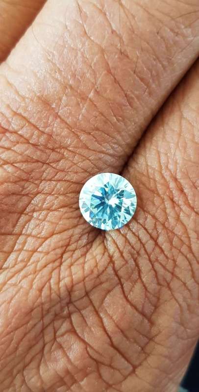 1.40ct MOISSANITE VVS1 BLUE COLOR 1Pcs  LOOSE