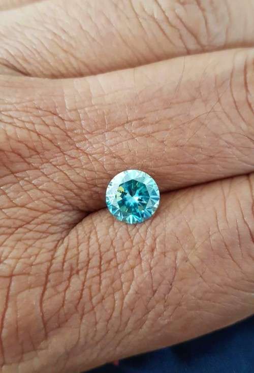 1.96ct MOISSANITE VVS1 BLUE COLOR 1Pcs  LOOSE