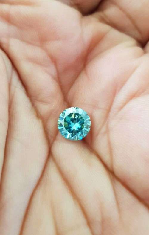 1.96ct MOISSANITE VVS1 BLUE COLOR 1Pcs  LOOSE