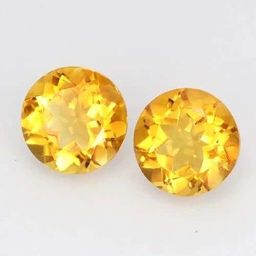 Natural Yellow Citrine Brazil 1Pcs. Round 7mm.