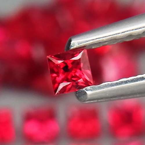 Imperial Red Sapphire Songea Africa 1Pc/0.73Ct. Princess Cut 2-2.2mm.Ravishing