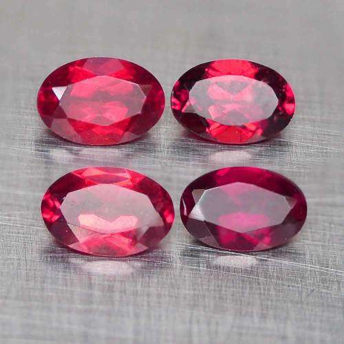 1.05Ct. Rhodolite Oval Garnet  Raspberry Red Pair