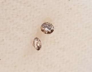 2pcs Pair Round Natural Champagne Diamond 2.10mm
