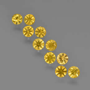 Yellow Sapphire Round Diamond Cut 1.90 mm 2Pcs/0.08Ct