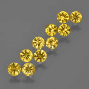 Yellow Sapphire Round Diamond Cut 1.90 mm 2Pcs/0.08Ct