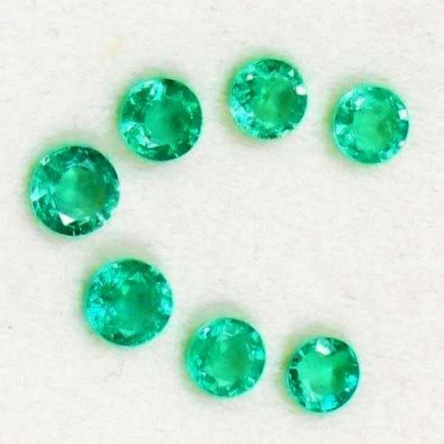 Emerald 1Pcs/0.26Ct.Round 3.8 mm.Natural Zambian