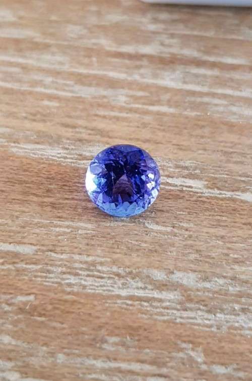 1.75Ct. Top Purplish Blue Tanzanite Round 7.2mm. Full Fire! Natural