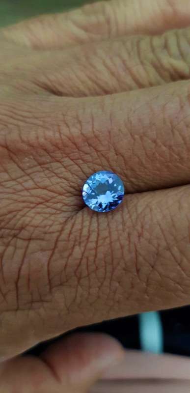 1.75Ct. Top Purplish Blue Tanzanite Round 7.2mm. Full Fire! Natural