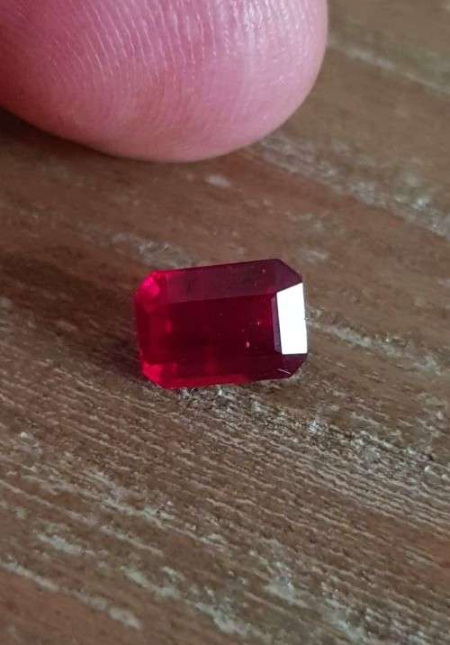 2.33Ct. Ruby Emerald Cut Reddish Pink Mozambique Natural