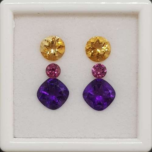 7.17Cts Natural Gemstone Earrings 3 Piece Combination Set