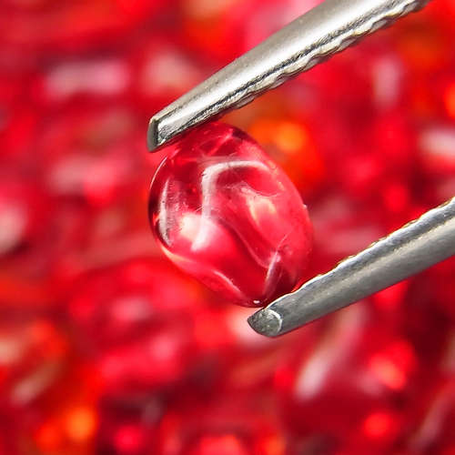 Imperial Red Sapphire  0.56Ct.4x2.5-5x3.5mm Unshape Cabochon Ravishing!