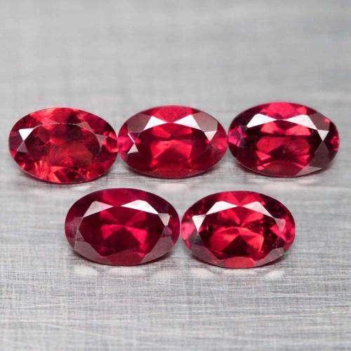 1.23 Ct. Rhodolite Garnets Pair Natural Unheated Oval Raspberry Red