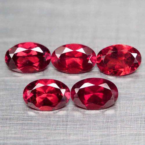 1.23 Ct. Rhodolite Garnets Pair Natural Unheated Oval Raspberry Red