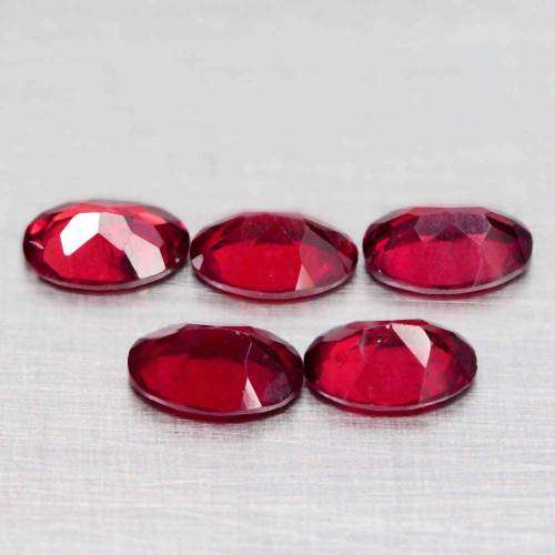 1.23 Ct. Rhodolite Garnets Pair Natural Unheated Oval Raspberry Red