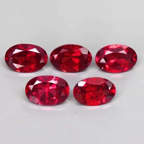 Rhodolite Garnet 1.18 Ct.Pair Natural Oval Raspberry Red Twinkling Africa
