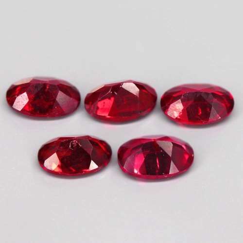 Rhodolite Garnet 1.18 Ct.Pair Natural Oval Raspberry Red Twinkling Africa